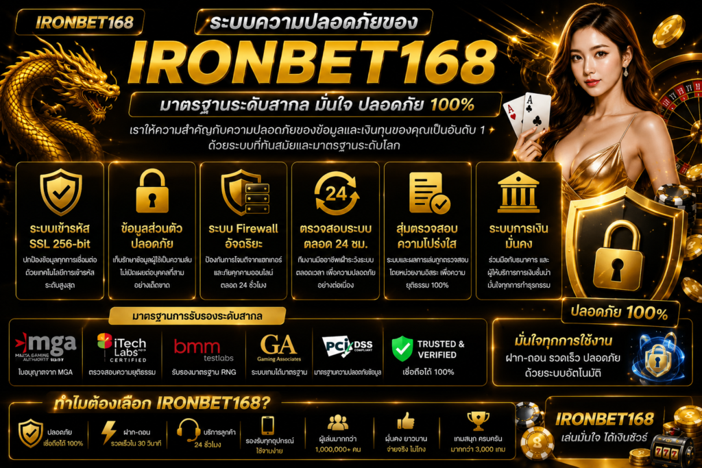 ระบบความปลอดภัยของ ironbet168 มีมาตรฐานรองรับการใช้งานอย่างไรอยู่บ้าง